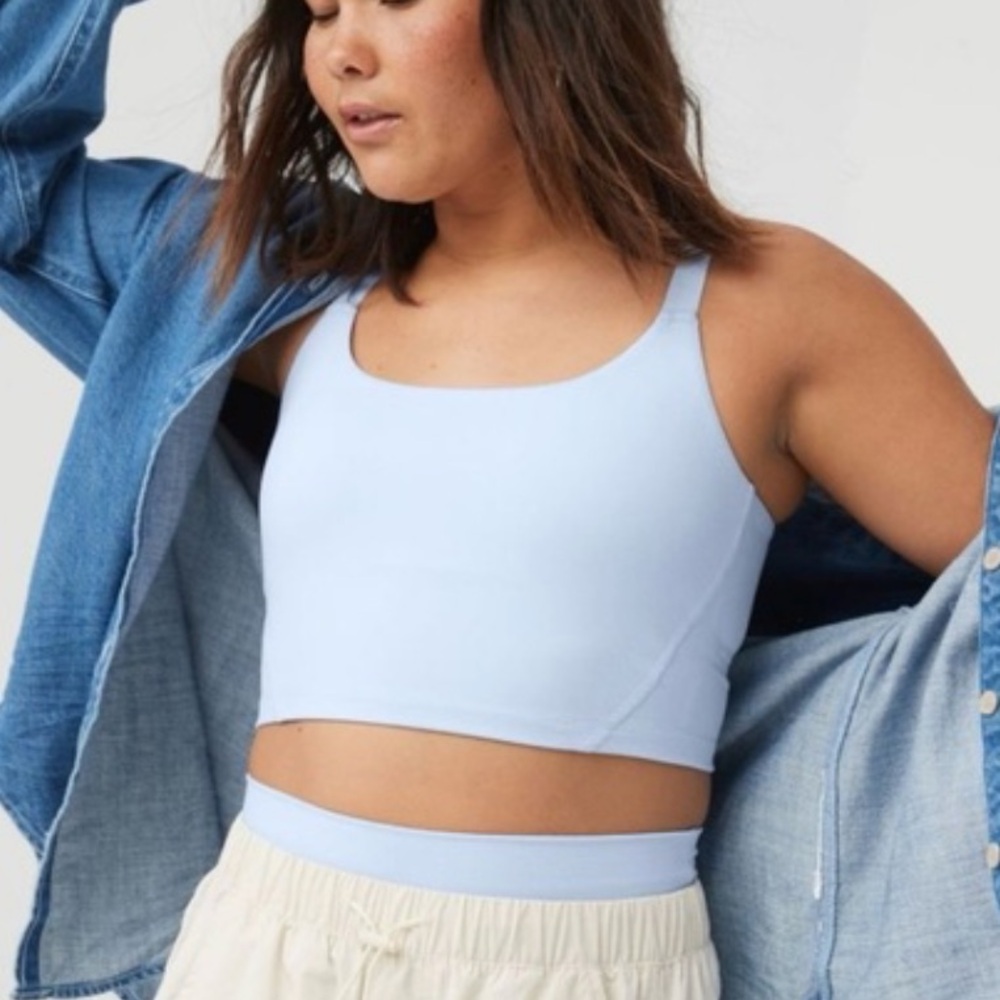 OFFLINE By Aerie The Hugger Longline Sports Bra Eyelet Blue